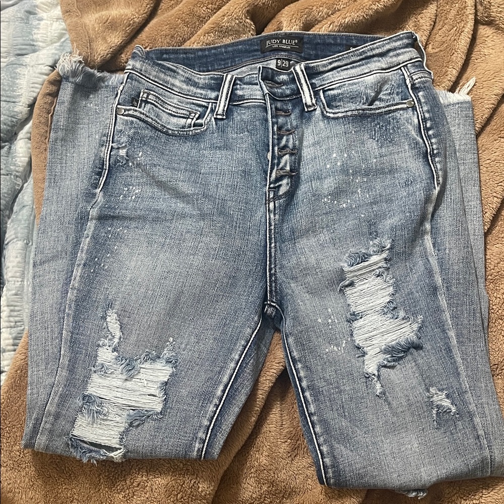 Judy Blue Women's Light Blue Distressed Skinny Jeans